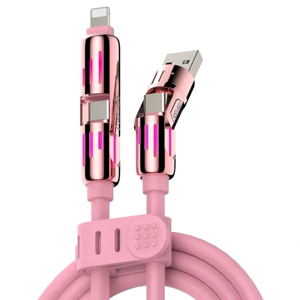 🆕-240W 2-in-2 fast data cable, w/multiple connectors for universal charging.